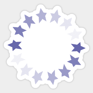 Very Peri Star Circle Graphic Sticker